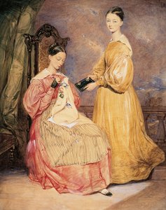 Portrait of Florence Nightingale (1820-1910) with her sister Frances Parthenope by William White (attr. to) Warren
