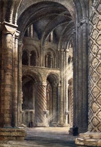 Durham, Interior of Cathedral Looking Across the Nave into South Transept