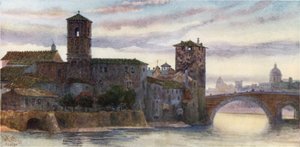 Rome. The Isle of S. Bartolomeo by William Wiehe Collins