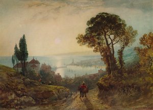 View Over a Harbour, c. 1859 by William Wyld