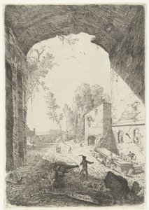 Inn near the Grotta della Ninfa Egeria by William Young Ottley