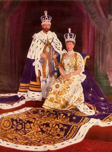 Their Majesties King George V and Queen Mary in their coronation robes, 1911, 1951