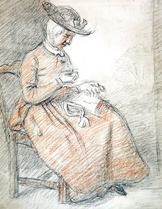 Woman Seated Sewing by William of Bath Hoare