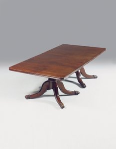 Irish Regency Twin-Pedestal Dining Table by Williams and Gibton (attr. to) Mack