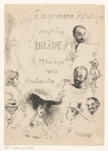 Business card of printer Eugène Delâtre in Paris by Willibald Wolf Rudinoff