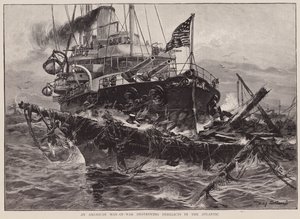 An American Man of War Destroying Derelicts in the Atlantic
