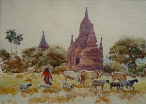 901 Bagan, herding among the temples by Wilson Clive