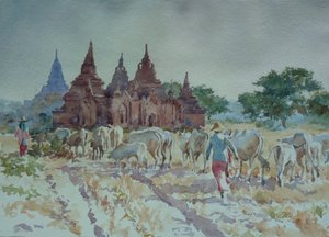 928 Bagan, homewards herding by Wilson Clive