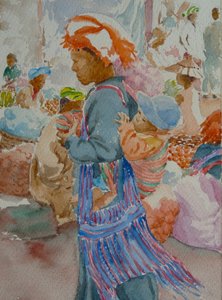 Nampan market, clinging to mother by Wilson Clive