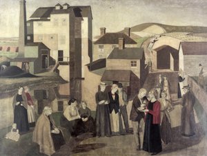 A Scene in a Village Street with Mill-Hands Conversing