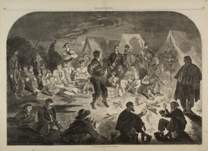 A Bivouac Fire on the Potomac, from Harper
