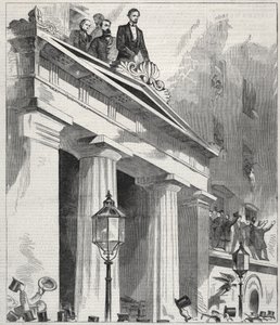 Abraham Lincoln, The President Elect, Addressing the People from the Astor House Balcony, February 9, 1861 by Winslow Homer