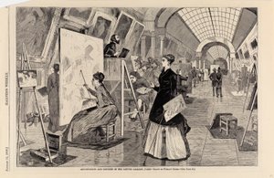 Art-students and Copyists in the Louvre Gallery, Paris by Winslow Homer