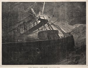 At Sea, Signalling a Passing Steamer by Winslow Homer