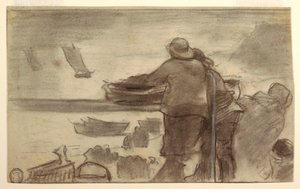 Beach with Boats and People, Cullercoats, England