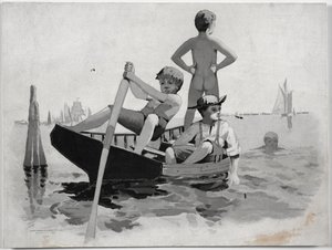 Boys Swimming, Gloucester Harbor by Winslow Homer