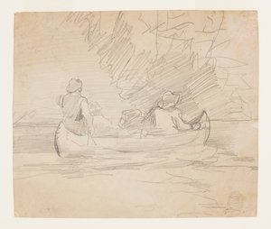 Canoe with Three Men by Winslow Homer