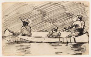 Canoe with Three Men