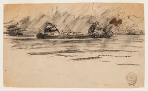 Canoe with Two Men