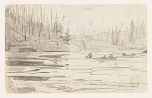 Canoes on a Lake