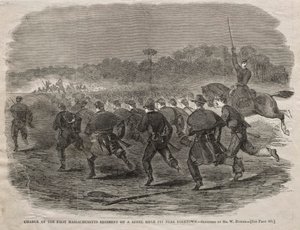 Charge of the First Massachusetts Regiment on a Rebel Rifle Pit near Yorktown by Winslow Homer