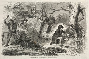Christmas–Gathering Evergreens by Winslow Homer