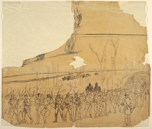 An Infantry Column on the March, 1862 by Winslow Homer