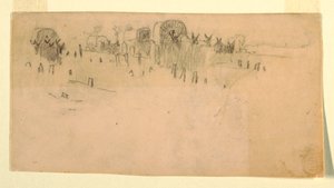 Army Wagon Train, 1862 by Winslow Homer