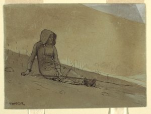 Girl Seated on a Hillside, 1878 by Winslow Homer