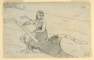 Girl Seated on a Plough, 1879 by Winslow Homer