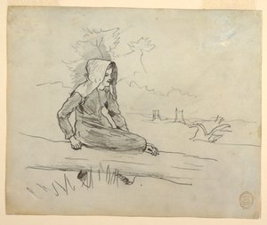 Girl Seated on a Tree Trunk, 1879