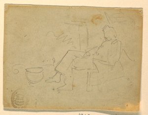 Seated Soldier, 1862 by Winslow Homer