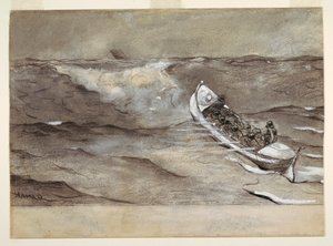 The Life Boat, study for watercolor, "Wreck of the 