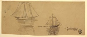 Two Schooners and Dories, ca. 1880 by Winslow Homer