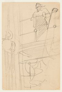 Figure in Oilskins at a Ship
