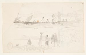 Figures Looking Towards a Bay
