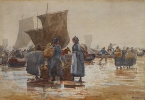 Fisherfolk on the Beach at Cullercoats