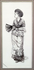 Girl with Fan by Winslow Homer