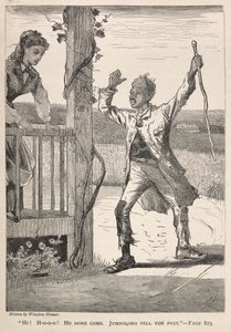 Hi! H-O-O-O! He Done Come. Jumboloro Tell You First. by Winslow Homer