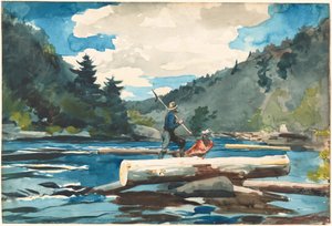 Hudson River, Logging by Winslow Homer