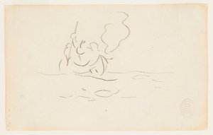 Man in a Canoe with Harpoon