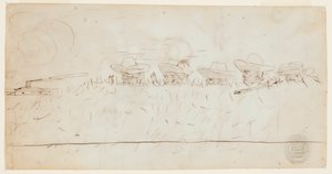 Men Looking Over Earthworks by Winslow Homer