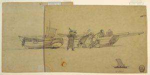 Men and Women Unloading a Fishing Dory, Cullercoats, England