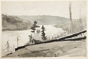 Mountain River or Lake by Winslow Homer