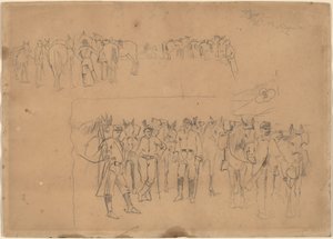 Officers and Horses at Rest