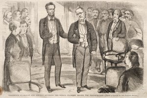 Presidents Buchanan and Lincoln Entering the Senate Chamber before the Inauguration by Winslow Homer
