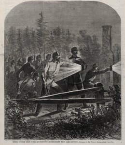 Rebels Outside Their Works at Yorktown Reconnoitering with Dark Lanterns, 1862 by Winslow Homer