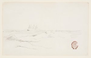 Schooner Near a Rocky Coast by Winslow Homer