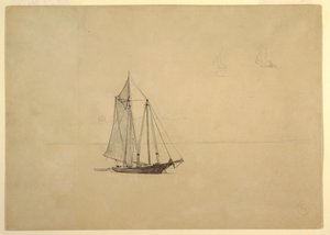 Schooner with Dinghy by Winslow Homer