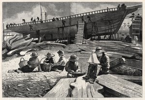 Ship-Building, Gloucester Harbor, 1873